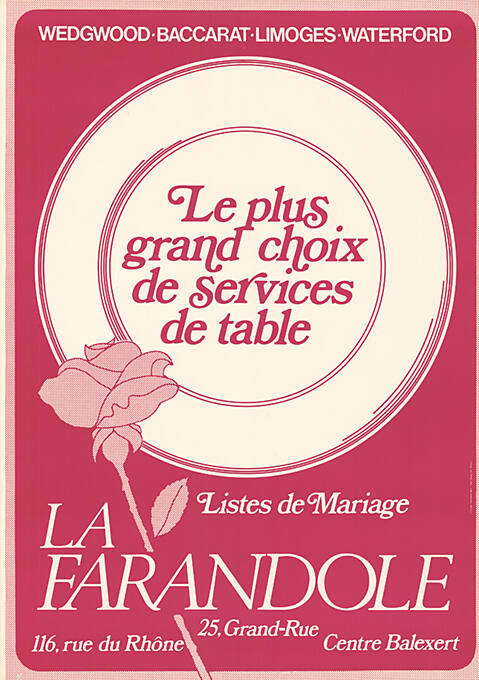 Le plus grand choix de services de table, La Farandole, Genève