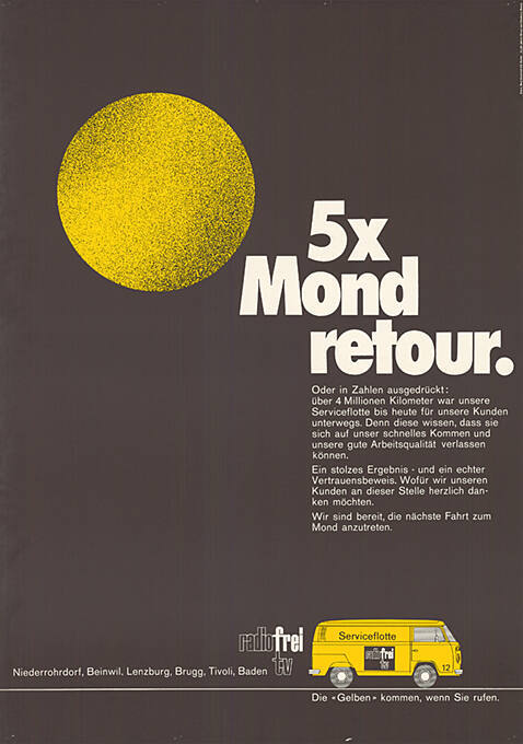 5 x Mond retour. Radio Frei TV