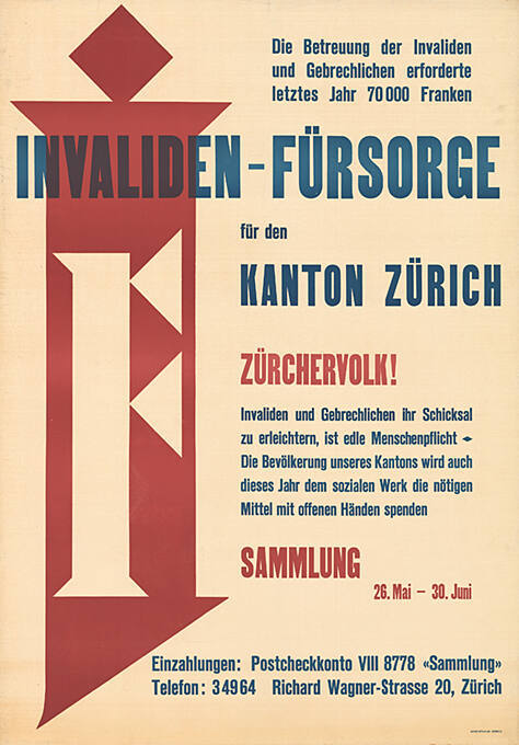 Invaliden-Fürsorge für den Kanton Zürich