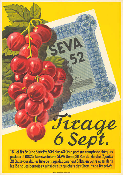 Seva 52, Tirage 6 Sept.