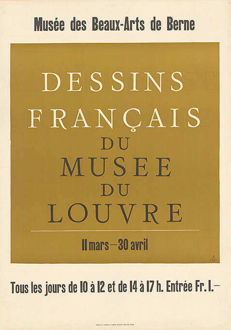 Dessins français du Musée du Louvre, Musée des Beaux-Arts de Berne