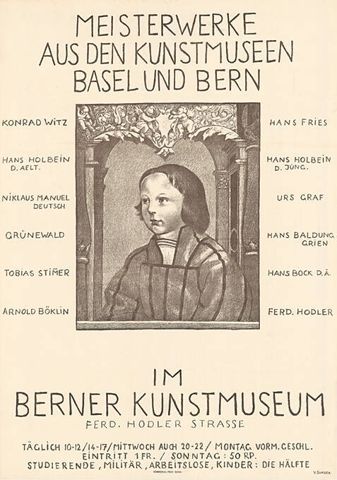 Meisterwerke aus den Kunstmuseen Basel und Bern, Berner Kunstmuseum