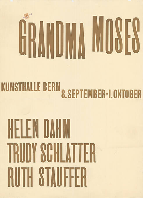 Grandma Moses, Kunsthalle Bern