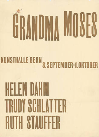 Grandma Moses, Kunsthalle Bern