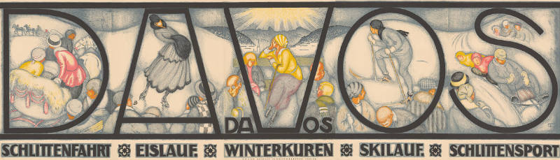 Davos, Schlittenfahrt, Eislauf. Winterkuren, Skilauf. Schlittensport