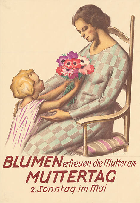 Blumen erfreuen die Mutter am Muttertag, 2. Sonntag im Mai