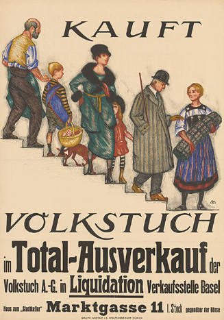 Kauft Volkstuch im Total-Ausverkauf der Volkstuch A.-G. in Liquidation