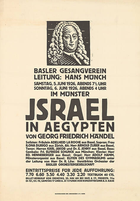 Israel in Aegypten, von Georg Friedrich Händel, Leitung: Hans Münch, Basler Gesangverein, im Münster