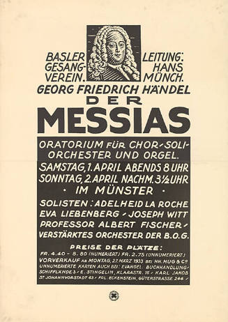 Der Messias, Georg Friedrich Händel, Basler Gesangverein, Leitung: Hans Münch, im Münster