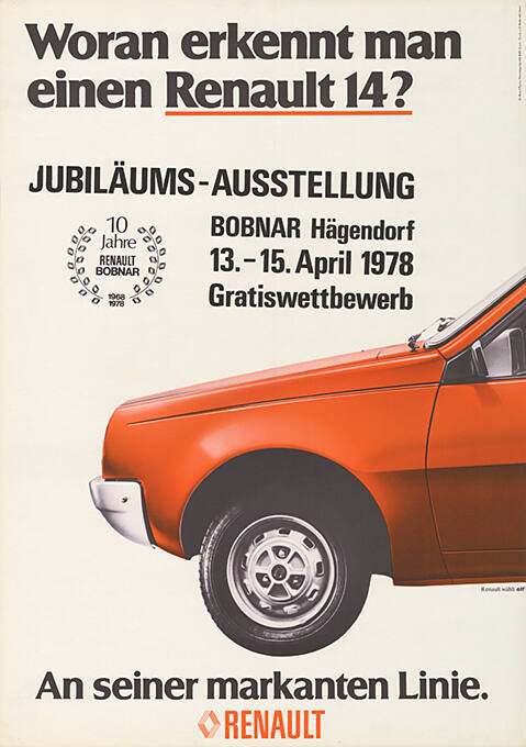 Woran erkennt man einen Renault 14? An seiner markanten Linie. Jubiläums-Ausstellung Bobnar Hägendorf