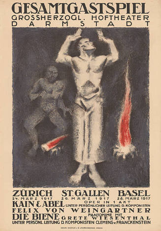 Gesamtgastspiel des Grossherzoglichen Hoftheaters Darmstadt, Zürich, St. Gallen, Basel, Kain & Abel, Felix von Weingartner, Die Biene, Grete Wiesenthal