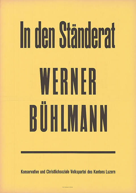 In den Ständerat, Werner Bühlmann