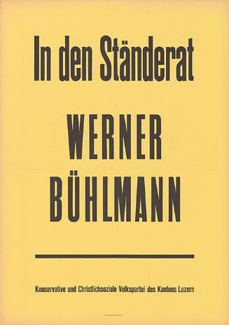 In den Ständerat, Werner Bühlmann