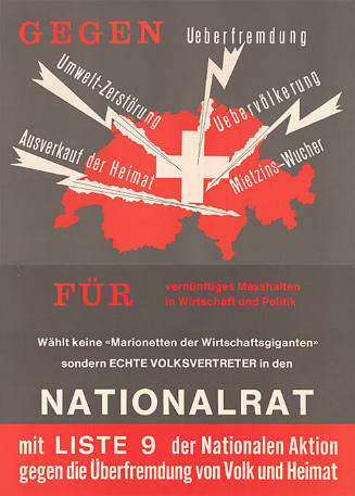 Mit Liste 9 der Nationalen Aktion gegen die Überfremdung von Volk und Heimat