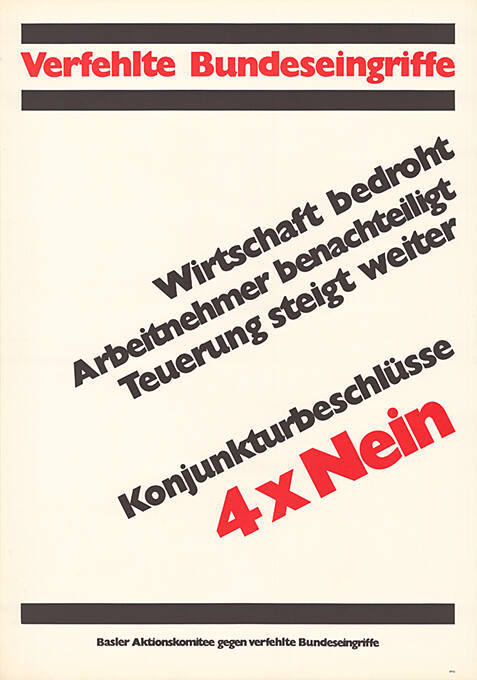 Verfehlte Bundeseingriffe […] Konjunkturbeschlüsse 4×Nein