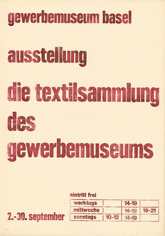 Die Textilsammlung des Gewerbemuseums, Gewerbemuseum Basel