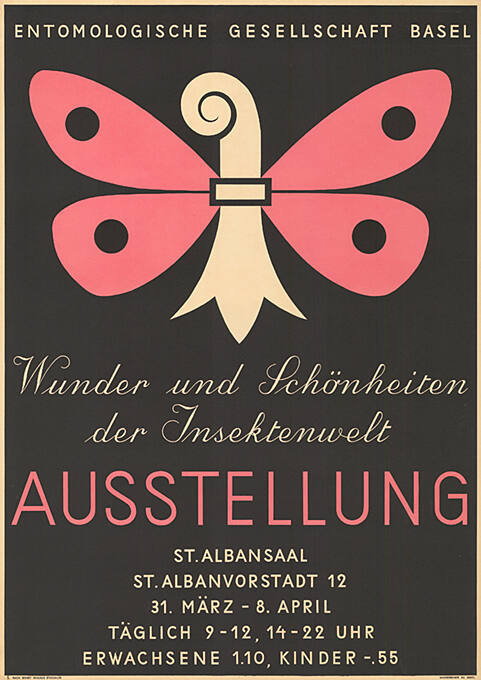 Wunder und Schönheiten der Insektenwelt, Ausstellung, Entomologische Gesellschaft Basel