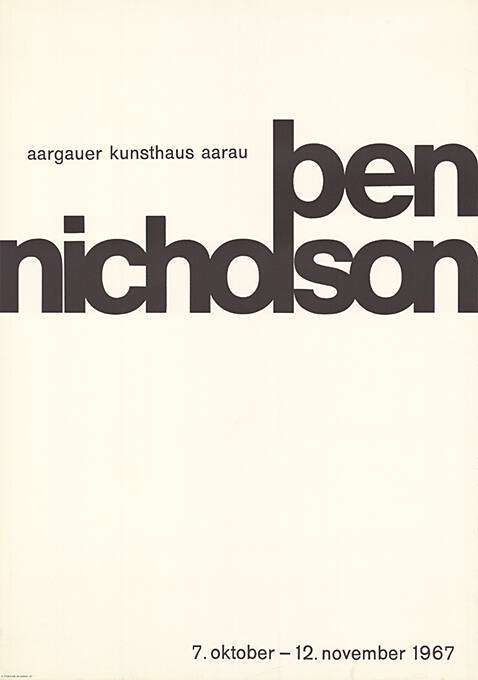 Ben Nicholson, Aargauer Kunsthaus Aarau