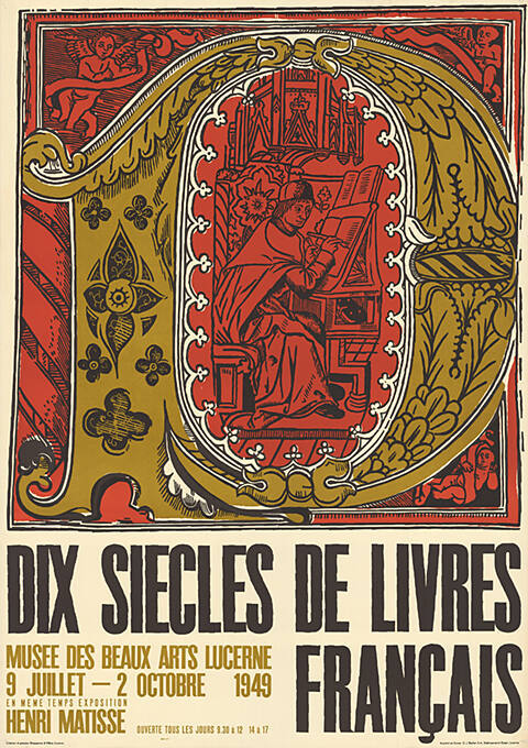 Dix siècles de livres français, Musée des Beaux Arts, Lucerne