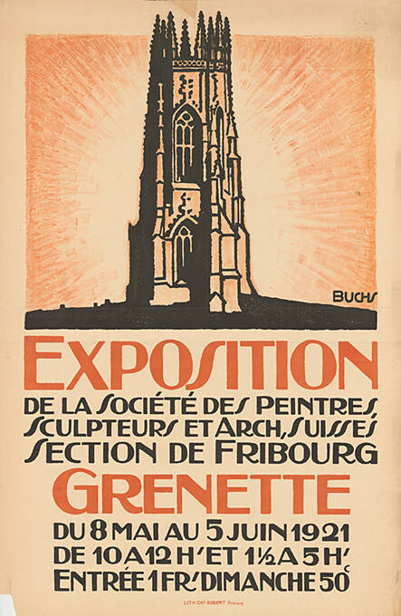 Esposition de la société des Peintres, Sculpteurs et Arch. Suisses, Section de Fribourg, Grenette 1921