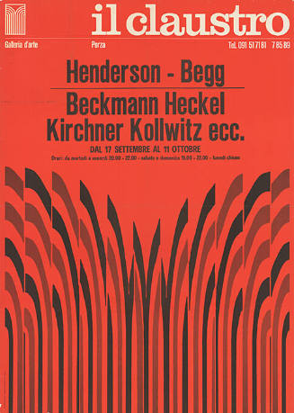 Henderson-Begg, Beckmann, Heckel, Kirchner, Kollwitz ecc., Il claustro, Porza