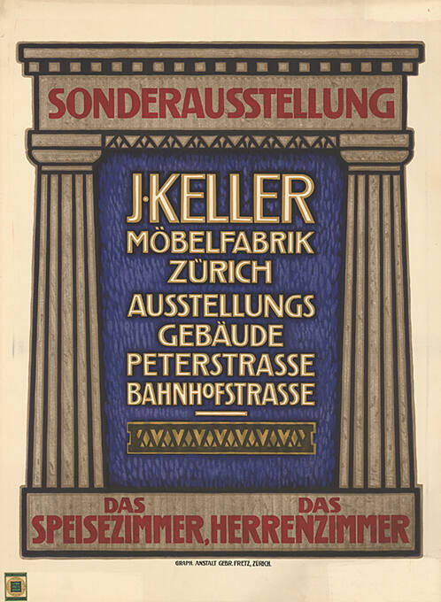 Sonderausstellung, Das Speisezimmer, Das Herrenzimmer, J. Keller, Möbelfabrik Zürich