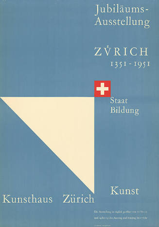 Jubiläums-Ausstellung Zürich 1351–1951, Staat, Bildung, Kunst, Kunsthaus Zürich