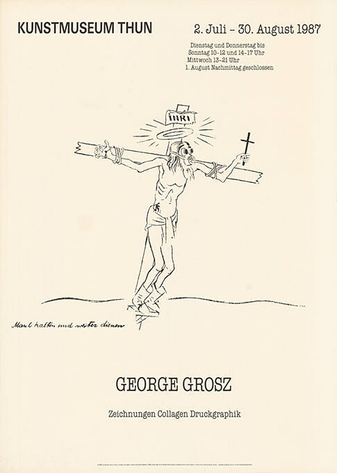 George Grosz, Zeichnungen, Collagen, Druckgraphik, Kunstmuseum Thun