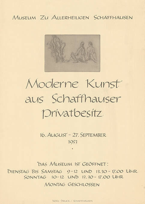 Moderne Kunst aus Schaffhauser Privatbesitz, Museum zu Allerheiligen Schaffhausen