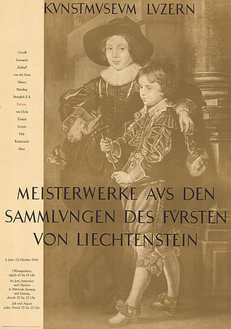 Meisterwerke aus den Sammlungen des Fürsten von Liechtenstein, Kunstmuseum Luzern