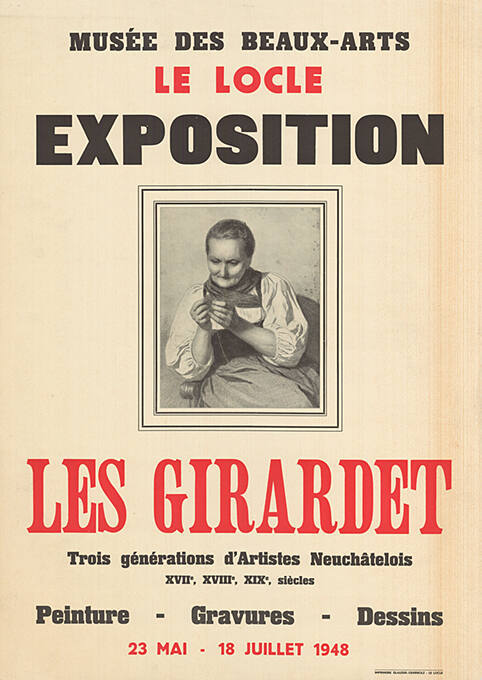 Les Girardet, Trois générations d'Artistes Neuchâtelois, Musée des Beaux-Arts, Le Locle