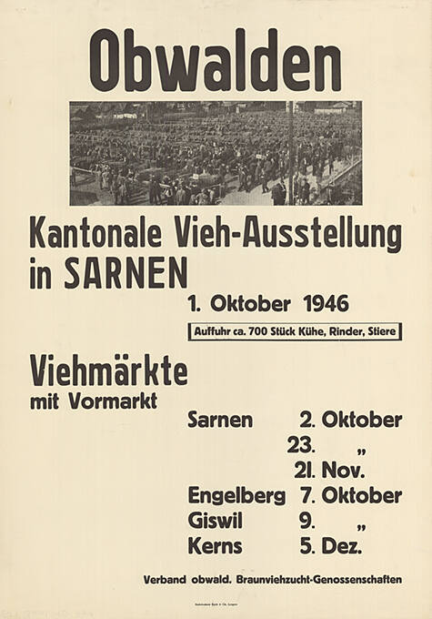 Kantonale Vieh-Ausstellung in Sarnen, Obwalden