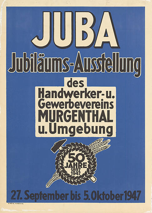 Juba, Jubiläums-Ausstellung des Handwerker- und Gewerbevereins Murgenthal und Umgebung