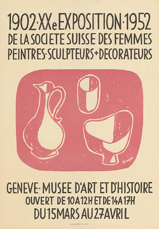 XXᵉ Exposition de la societé Suisse des femmes peintres, sculpteurs + décorateurs, Genève, Musée d’Art et d’Histoire