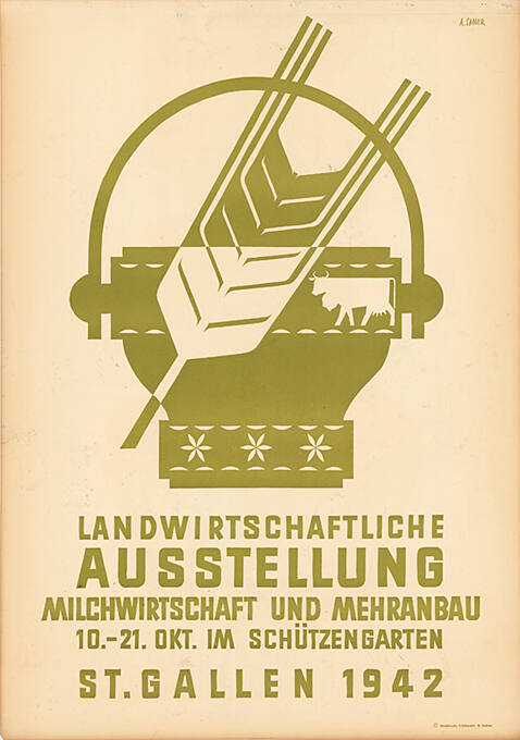 Landwirtschaftliche Ausstellung, Milchwirtschaft und Mehranbau, Schützengarten, St. Gallen