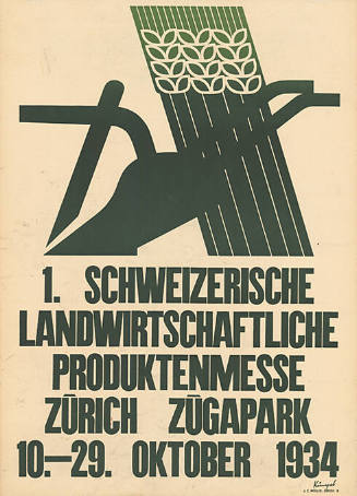 1. Schweizerische landwirtschaftliche Produktenmesse, Zügapark Zürich