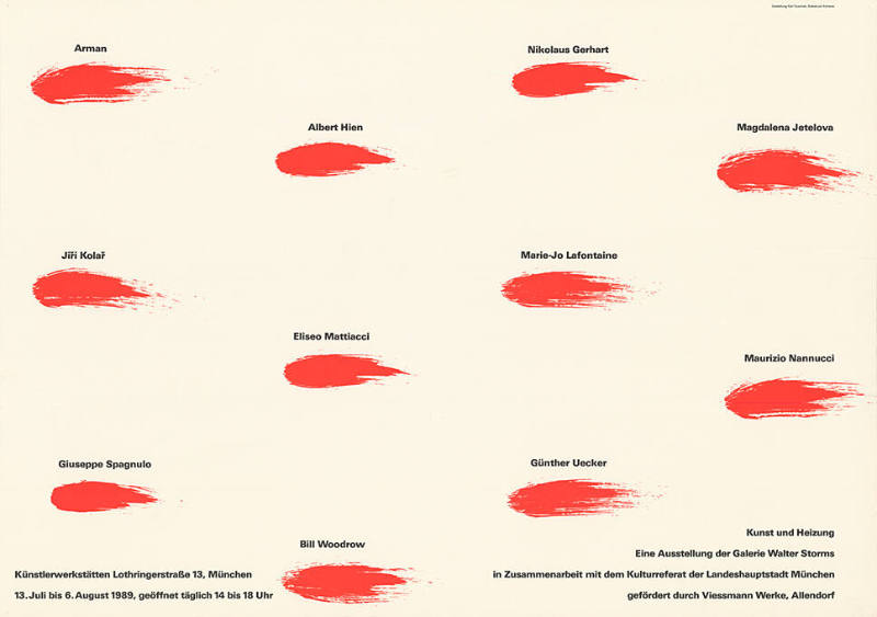 Kunst und Heizung, Künstlerwerkstatt Lothringerstrasse 1, München, Eine Ausstellung der Galerie Walter Storms in Zusammenarbeit mit dem Kulturreferat der Landeshauptstadt München, gefördert durch Viessmann