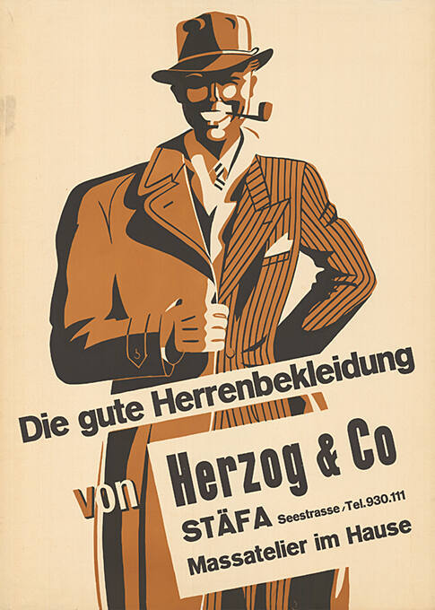 Die gute Herrenbekleidung von Herzog & Co, Stäfa, Massatelier im Hause