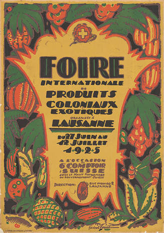 Foire internationale de produits coloniaux et exotiques, Lausanne