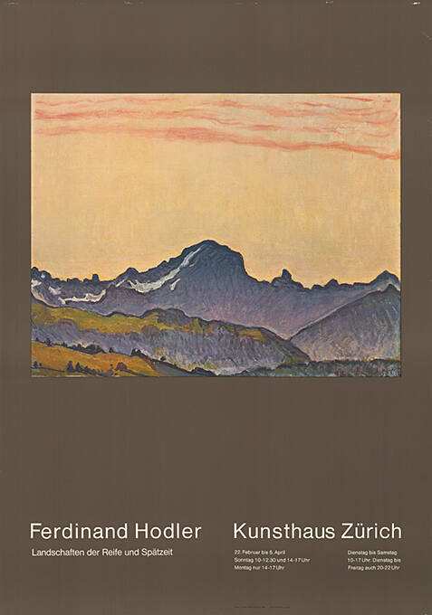 Ferdinand Hodler Landschaften der Reife und Spätzeit, Kunsthaus Zürich