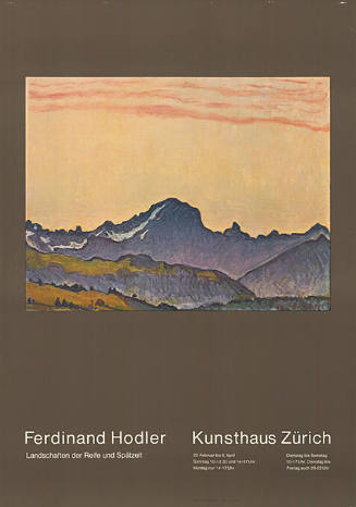 Ferdinand Hodler Landschaften der Reife und Spätzeit, Kunsthaus Zürich