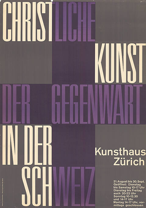 Christliche Kunst der Gegenwart in der Schweiz, Kunsthaus Zürich