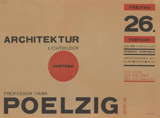 Architektur, Lichtbilder, Vortrag, Professor Hans Poelzig