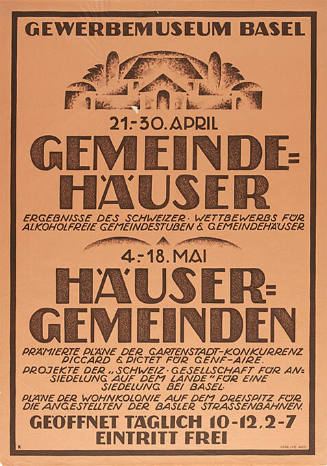 Gemeinde-Häuser, Häuser-Gemeinden, Gewerbemuseum Basel