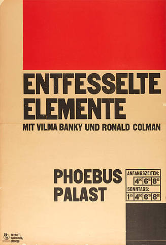 Entfesselte Elemente, mit Vilma Banky und Ronald Colman, Phoebus Palast, München