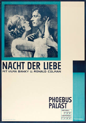 Nacht der Liebe, Mit Vilma Banky u. Ronald Colman, Phoebus Palast München