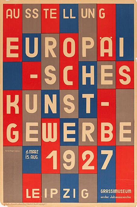 Ausstellung Europäisches Kunstgewerbe 1927, Grassimuseum Leipzig