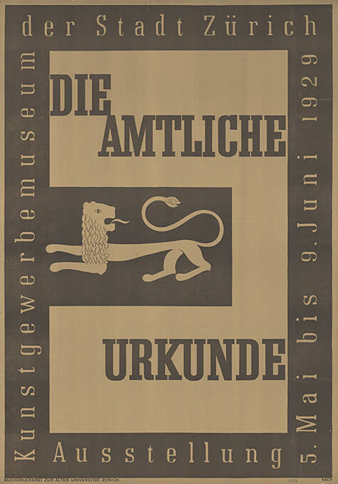 Die amtliche Urkunde, Kunstgewerbemuseum der Stadt Zürich