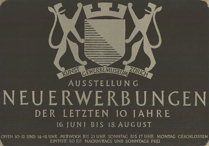 Neuerwerbungen der letzten 10 Jahre, Ausstellung, Kunstgewerbemuseum Zürich