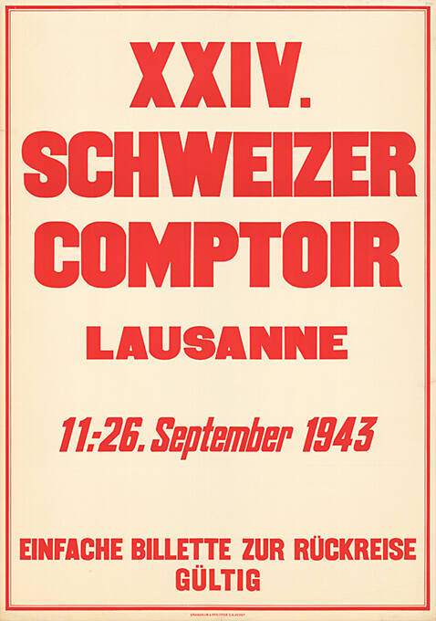 XXIV. Schweizer Comptoir, Lausanne